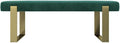 VANT Upholstered Bed Bench - Velvet Emerald Green - Burnished Brass - Contemporary Modern, Bedroom Bench Seat, Hallway, or Entryway