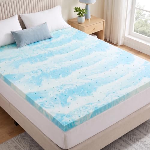 OLIXIS 2 Inch Twin XL Cooling Gel Infused Memory Foam Mattress Topper by OLIXIS