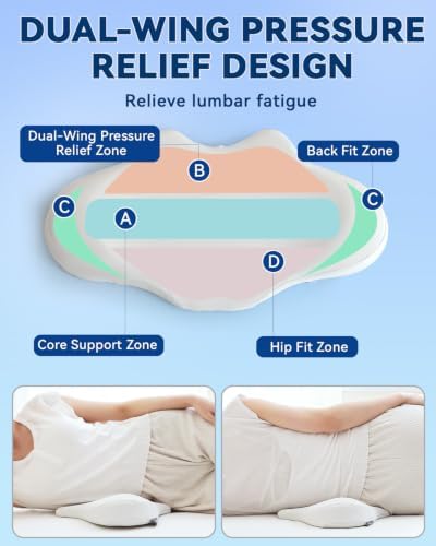 SMDR Low Lumbar Support Pillow for Bed, Soft Memory Foam for Lower Back Pain - Image 3