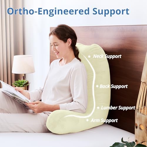 Sasttie Reading Pillow for Bed, Back Pillow for Sitting Up - Image 5