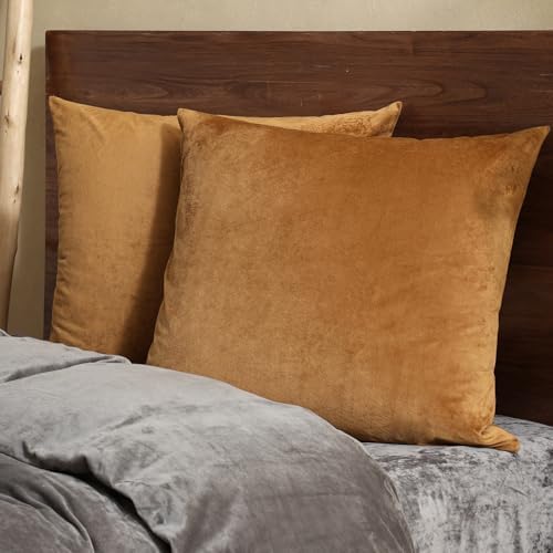 PHF Velvet Euro Shams 26" x 26", No Insert, 2 Pack by PHF