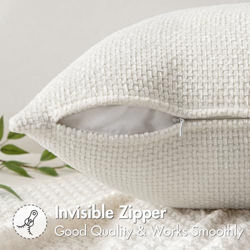 MIULEE Decorative Couch Throw Pillow Covers 20x20 in Pure White 2 Pack - Image 5