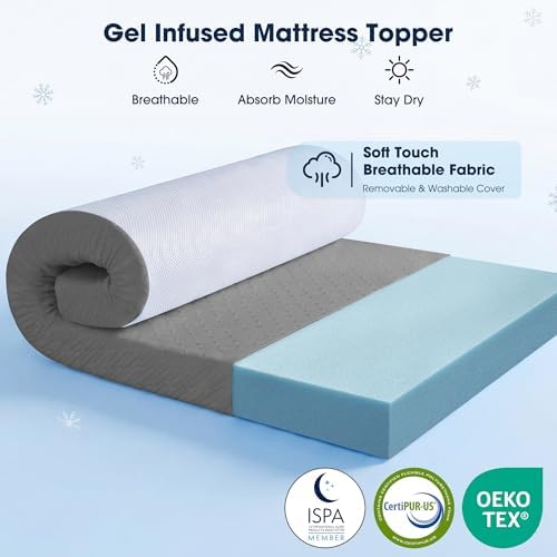 VALUXE 3 Inch Gel Memory Foam Mattress Topper Full Size High Density Cooling - Image 2