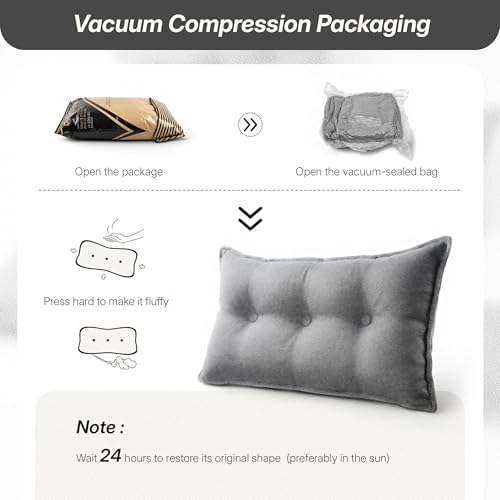 WOWMAX Headboard Pillow Queen Bolster Reading Pillow - Image 5
