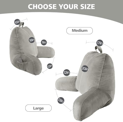 Memory Foam Reading Pillow for Sitting up in Bed, Sage Green - Image 3
