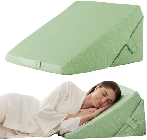 Bedluxe Wedge Pillow for Sleeping, Adjustable 9&12 Inch Foldable Bed Wedge by Bedluxe