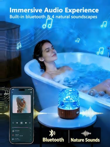 Waterproof Shower Lamp, Bluetooth Speaker, Ocean Wave Projector Light - Image 3
