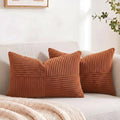 Fancy Homi 2 Packs Rust Lumbar Decorative Throw Pillow Covers 16x28 Inch by Fancy+Homi