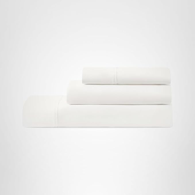 UGG Twin Sheet Set, 3-Piece Luxury Cooling Twin Sheets Set, Deep Pockets, Premium Bedding with 1 Pillow Sham, Machine Washable, for Dorm Essentials & College Bedding, White (Hedi)