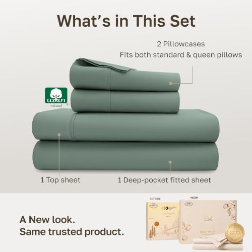 California Design Den 100% Cotton Sateen Queen Size Sheet Set - Image 3