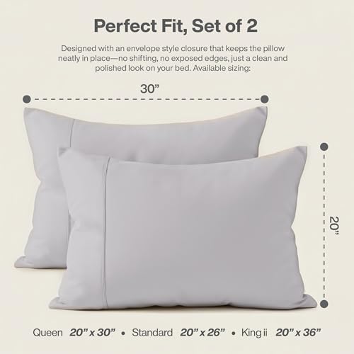 QUEENSBAY Queen Pillow Cases Set of 2, Microfiber Cooling Pillowcases, Soft - Image 4