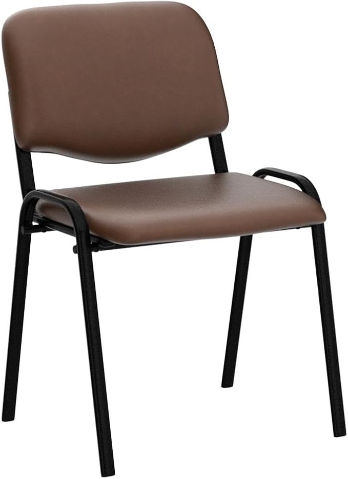 VINGLI Rustic Waiting Room Chairs - 5-Pack PU Church & Conference Room Stackable Chairs, Office Guest & Reception Chairs for Meeting, Office Lobby, Simple & Space-saving