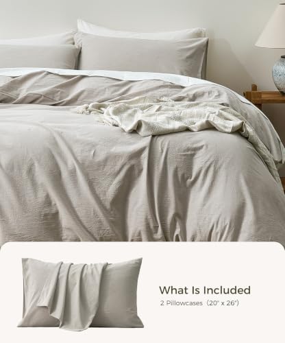 JELLYMONI 100% Washed Cotton Pillowcases, Envelope Closure 2-Pack - Image 7