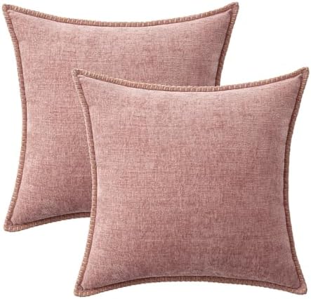 MIULEE Decorative Couch Throw Pillow Covers 18x18 Inch Blush Pink 2 Pack - Image 6
