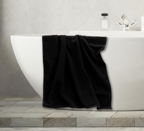 COTTON CRAFT Euro Spa Waffle Weave 6 Piece Towel Set - 100% Cotton - Black - Image 6