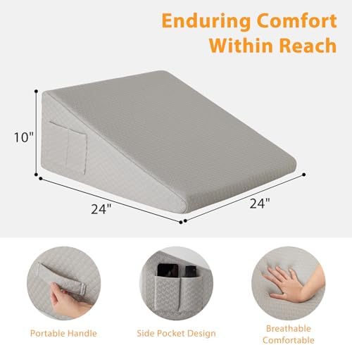 Ruqmuis Wedge Pillow for Sleeping, Triangle Incline Wedge for Acid Reflux - Image 4