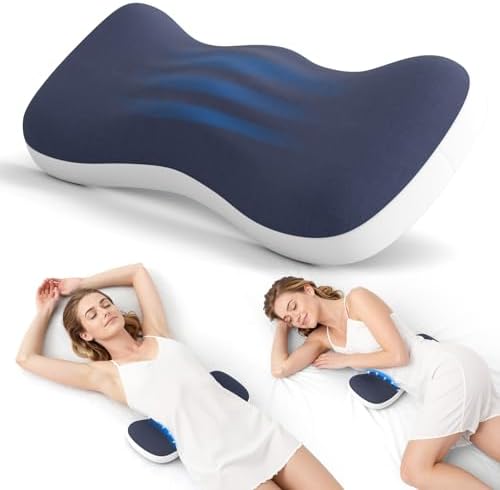 Lumbar Support Pillow for Bed, Memory Foam Pillow for Back Pain Relief by Forcanby