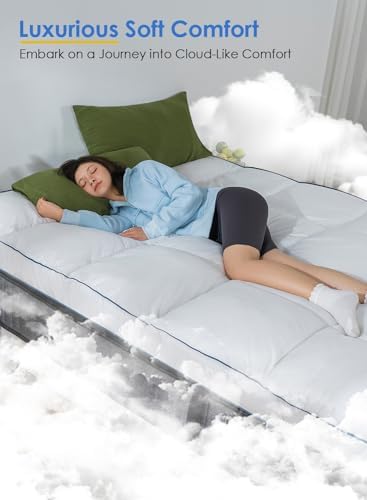 QUEEN ROSE Mattress Topper Full Size, Pillow Top Extra Thick Mattress Pad - Image 3