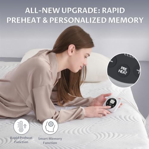 Heated Mattress Pad Queen, 3D Air Fabric, Preheat & Memory - Image 2