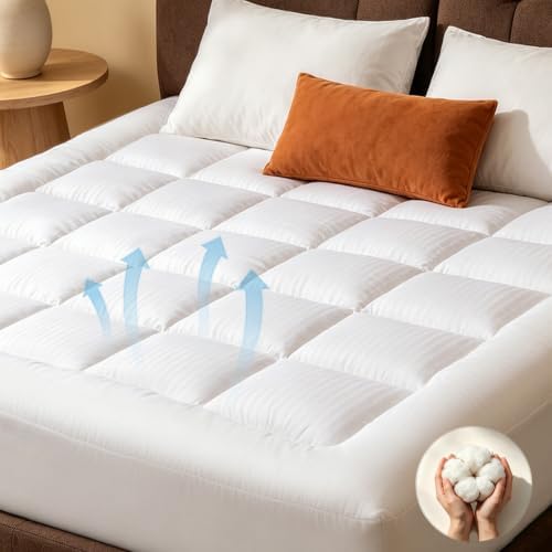 Mattress Topper Queen Size, Ultra Soft Cotton Pillow Top Mattress Pad by Vikase