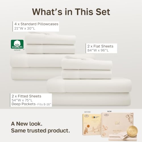 California Design Den 2-Pack 100% Cotton Sateen Full Sized Sheets Set - Image 3
