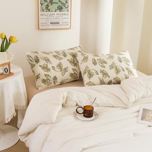 ECOCOTT 2 Pack Pillowcase King Size, Leaf Pattern Pillow Cases Set - Image 5