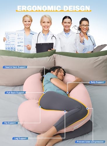 INSEN Cooling Pregnancy Pillow, Maternity Pillow - Image 3