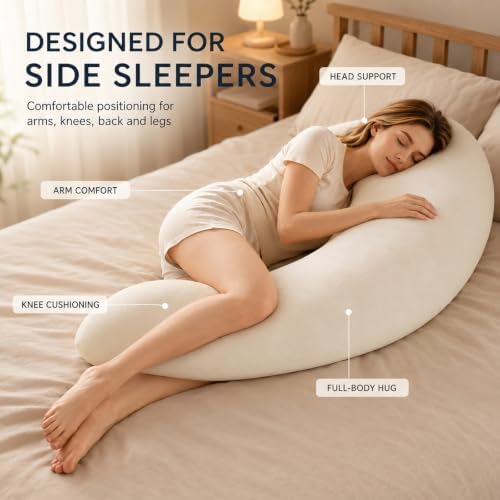 Moon Body Pillow, Oversized C Shaped Full Body Pillow - Image 4