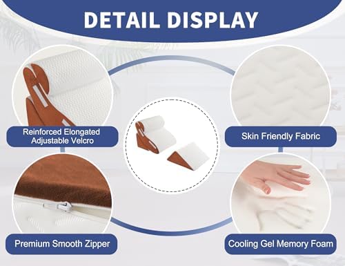 WSOFRLAC Orthopedic Bed Wedge Pillow Set 4PCS – Memory Foam Pillows - Image 4
