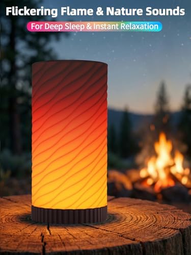 Touch Bedside Lamp with Sound Machine for Adults, Dimmable Night Light for Bedroom, 3-in-1 Bluetooth Speaker & White Noise Machine for Sleeping, Relaxation Dynamic Mood Lighting (Round) - Image 2