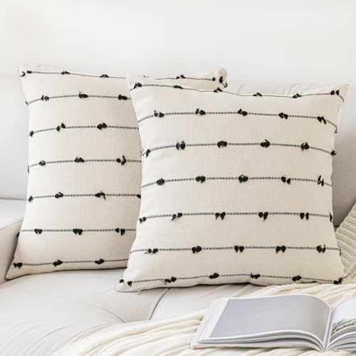 YEENAASY Boho Throw Pillow Covers 24x24 Set of 2 Farmhouse Pillow Cases by YEENAASY