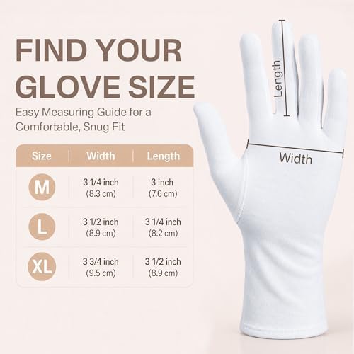Cotton Gloves for Dry Hands Sleeping, 100% Cotton Eczema Gloves, Sleep Gloves & - Image 6