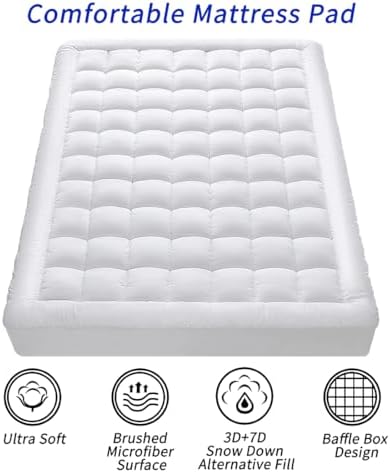 Twin Size Quilted Fitted Mattress Pad Cover - Image 5