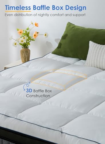 QUEEN ROSE Mattress Topper Queen, Pillow Top Extra Thick Mattress Bed Cover - Image 2