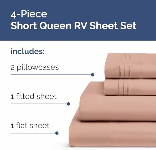 Short Queen Size 4 Piece Bed Sheet Set - Image 2