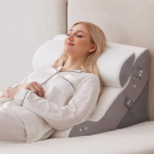 Ruqmuis Wedge Pillow Set for After Surgery, Bed Wedge Pillow by Ruqmuis