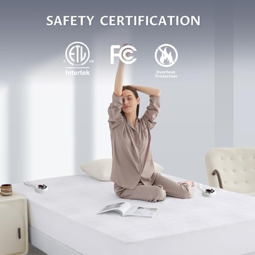 Multi-Zone Heated Mattress Pad Cal King, Quilted Surface, Preheat & Memory - Image 5