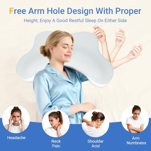 Side Sleeper Pillows with Arm Holes, Neck Support & Rotator Cuff Pain Relief - Image 4