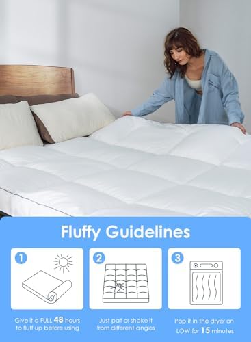 QUEEN ROSE Mattress Topper Queen, Extra Soft Pillow Top Mattress Topper Queen - Image 6