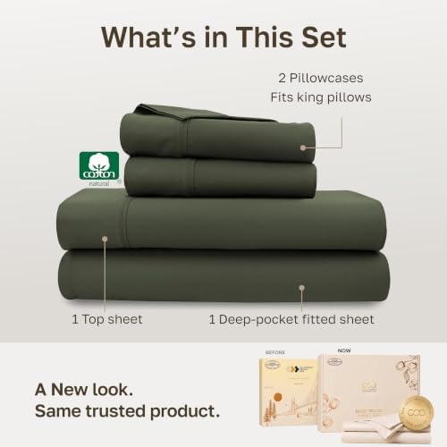 California Design Den 100% Cotton Sateen California King Bed Sheets Set - Image 3