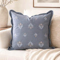 BlissBlush Throw Pillow Cover 20x20, Coastal Blue Blue Velvet Decorative Pillow by BlissBlush