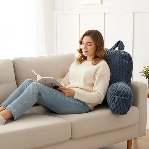 Fluffy Reading Pillow for Sitting in Bed, Large Backrest Bed Pillow - Image 3