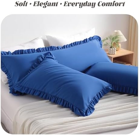 BEDSUM Queen Ruffled Pillow Shams - Image 2