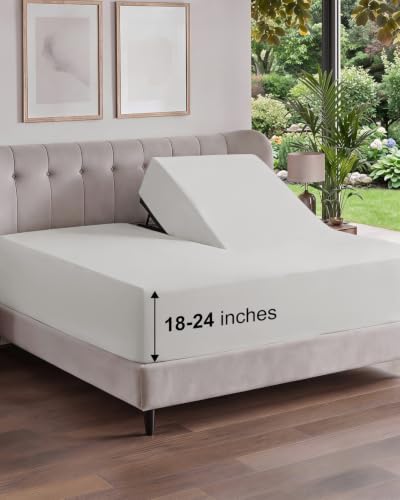 CGK Linens Extra Deep Flex Top Split Head King Fitted Sheet by CGKUnlimited