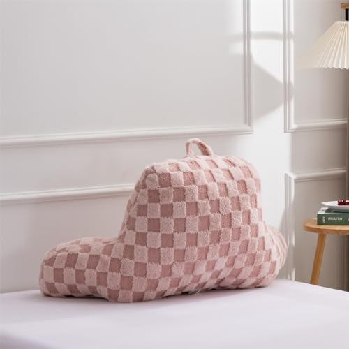 Aimuan Reading Pillow Checkered Bed Rest Wedge Backrest Checkerboard Pillow - Image 2