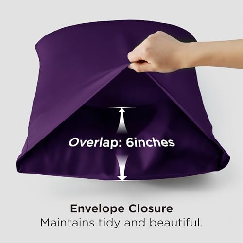 Bedsure Purple Pillow Cases Queen Set of 2, 100% Rayon Derived from Bamboo - Image 6