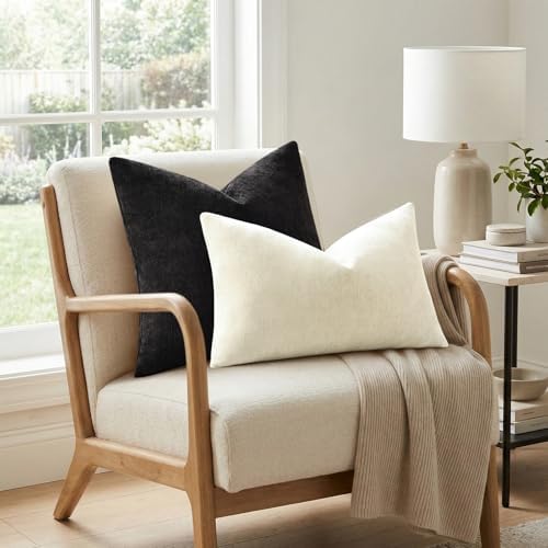 decorUhome Chenille Decorative Throw Pillow Covers 22x22 Set of 2 - Image 4