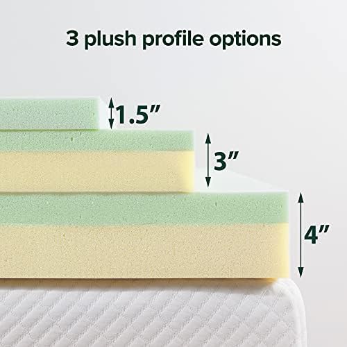 Zinus Green Tea Memory Foam Mattress Toppers, Short Queen - Image 3