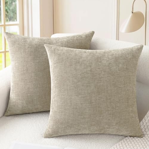 CaliTime Decorative Couch Throw Pillow Covers 24 X 24 Inches Light Taupe by CaliTime