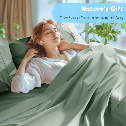 SONORO KATE 1000 Series 100% Egyptian Cotton Queen Sheets, Extra Deep Pocket - Image 4
